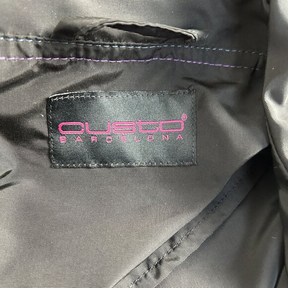 Custo Barcelona Women Black Embroidered Coat Jacket Large Double Breasted Button - Picture 3 of 9